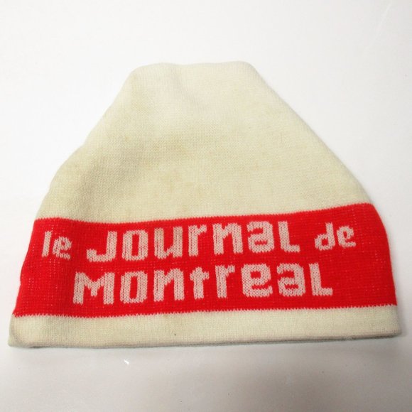 2 Vintage Le Journal de Montreal Beanie Hats Toque - Picture 6 of 6
